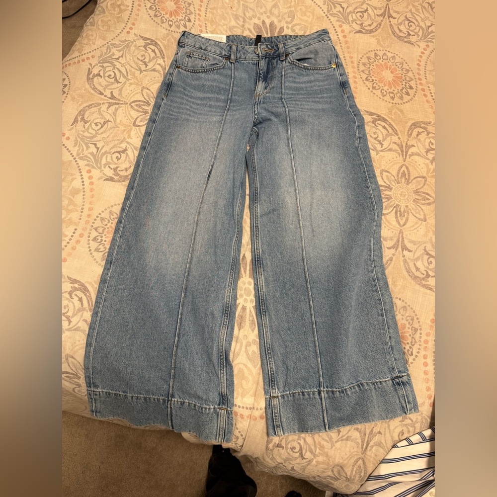 H&M Blue Flare Wide-Leg Jeans